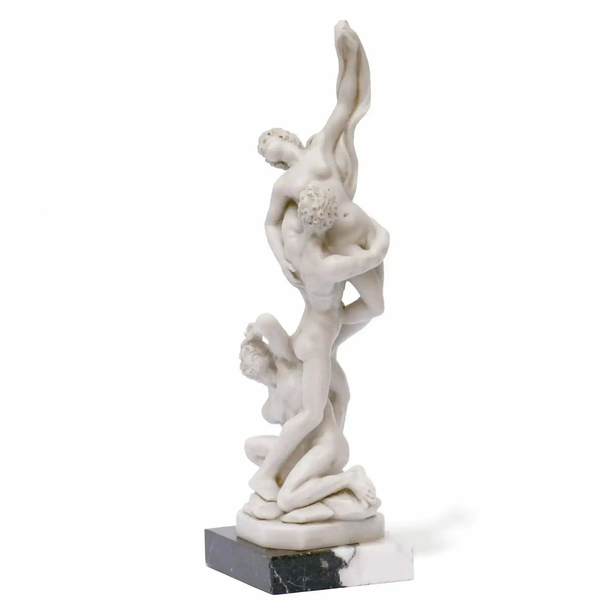 Vue latérale de la statuette de l'Enlèvement des Sabines de Giambologna.