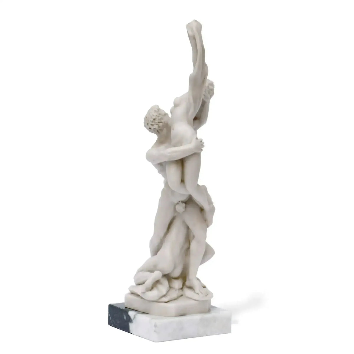 Vue arrière de la statuette de l'Enlèvement des Sabines de Giambologna.