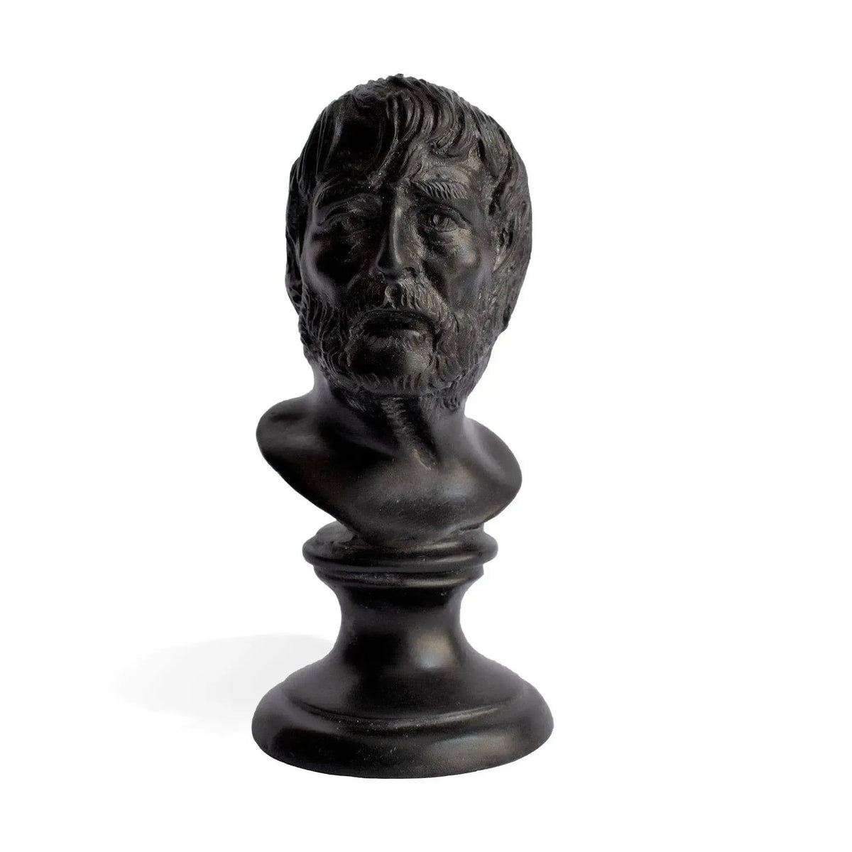 Buste de Sénèque en bronze à patine noire
