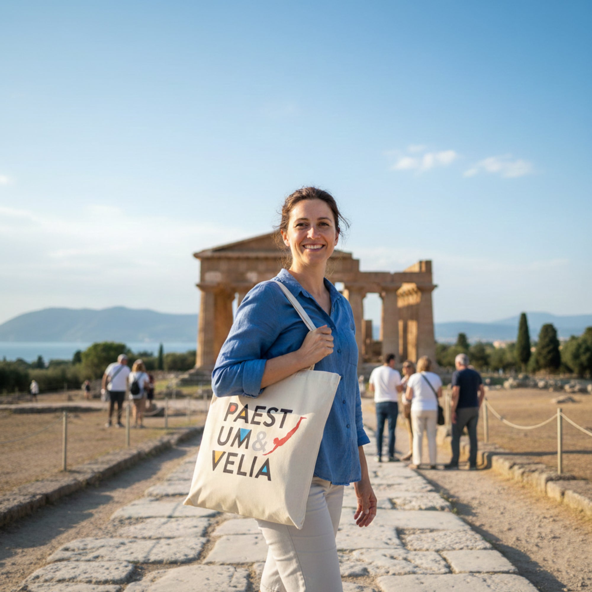 Borsa shopper Paestum Velia in cotone naturale