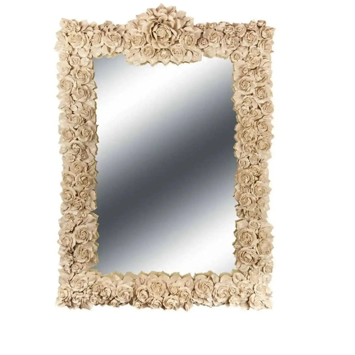 Miroir avec cadre en porcelaine Capodimonte, longueur 120 cm