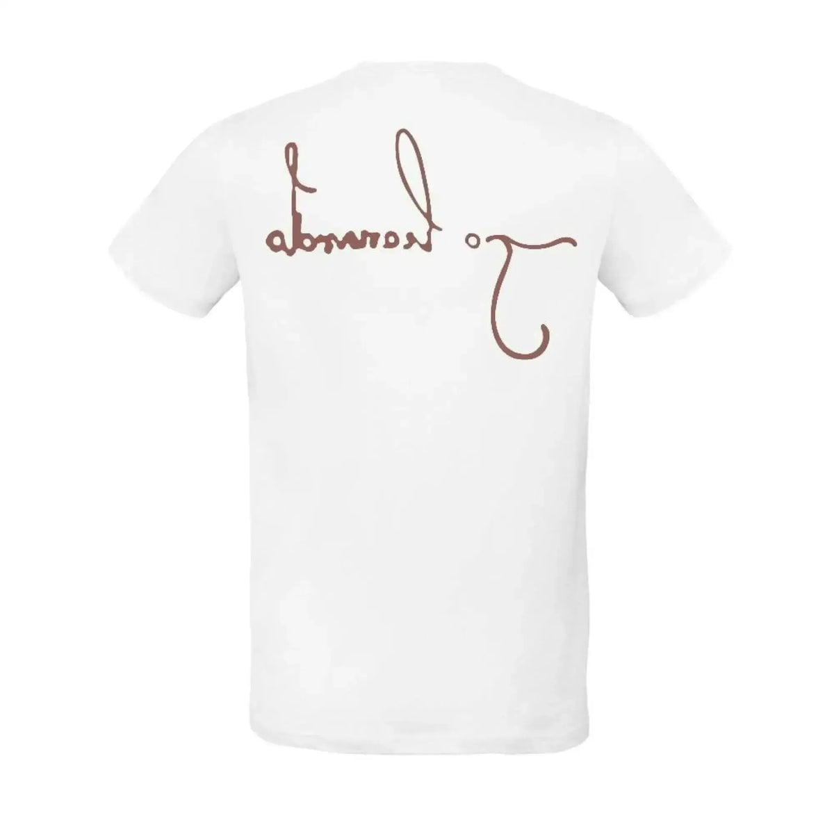 White children's T Shirt with Vitruvian Man print by Leonardo Da Vinci, rear view
