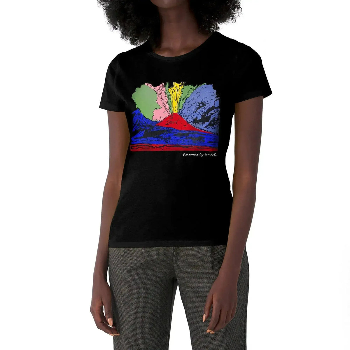 Camiseta con estampado artístico del "Vesubio" de Andy Warhol usada