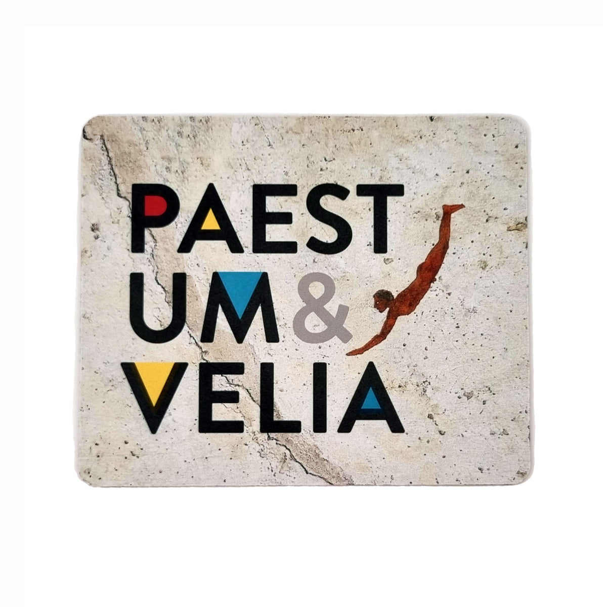 Paestum and Velia Mousepad with Diver depiction – beige neoprene mat inspired by Greek art