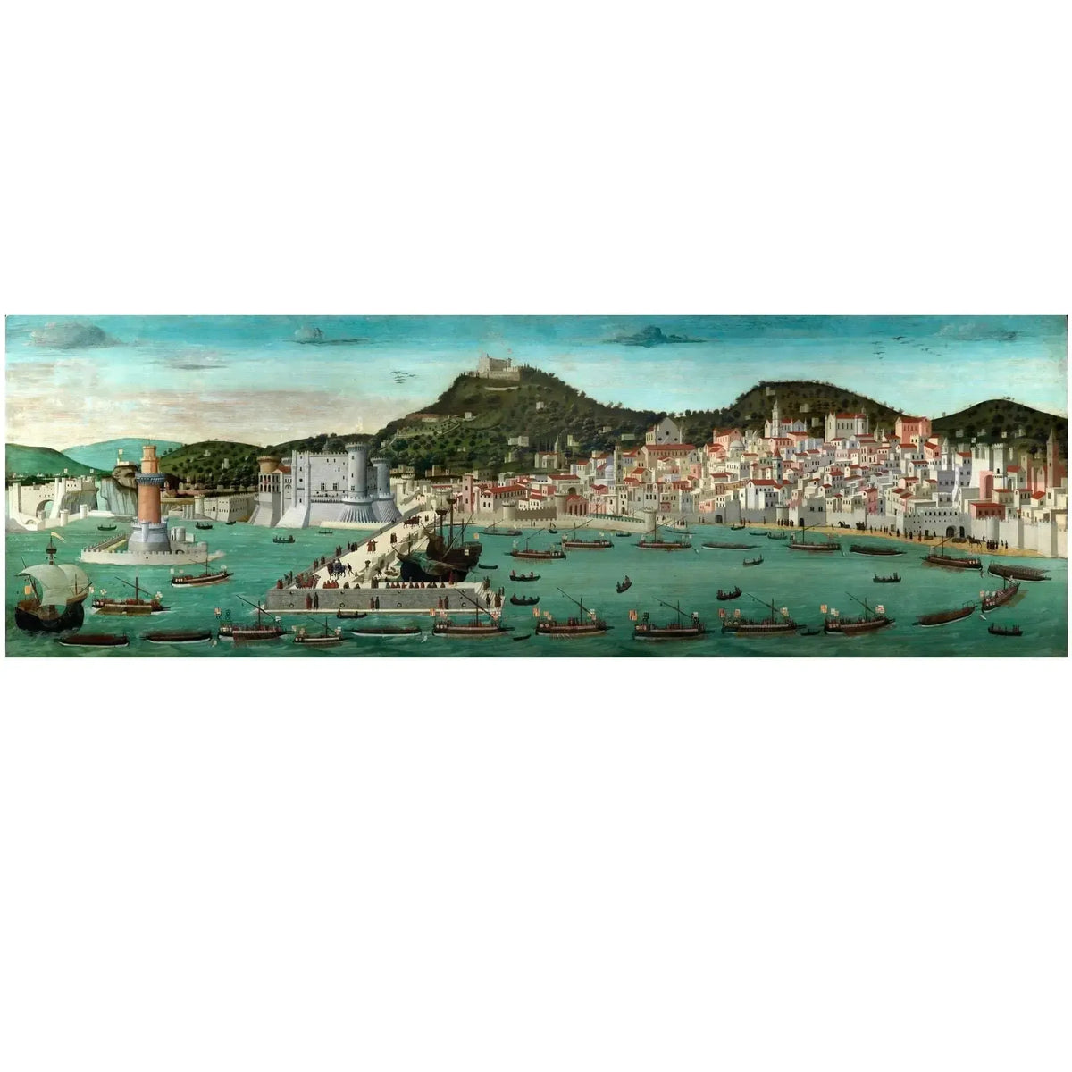 Reproduction of the Strozzi Table of Naples on canvas, dimensions H.16 cm x L.50 cm