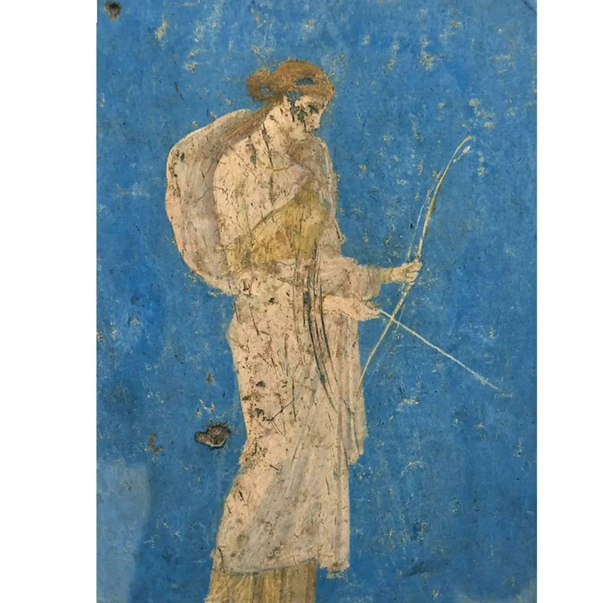 Reproduction on canvas of the fresco of the Goddess Diana found in Villa Arianna a Stabiae.