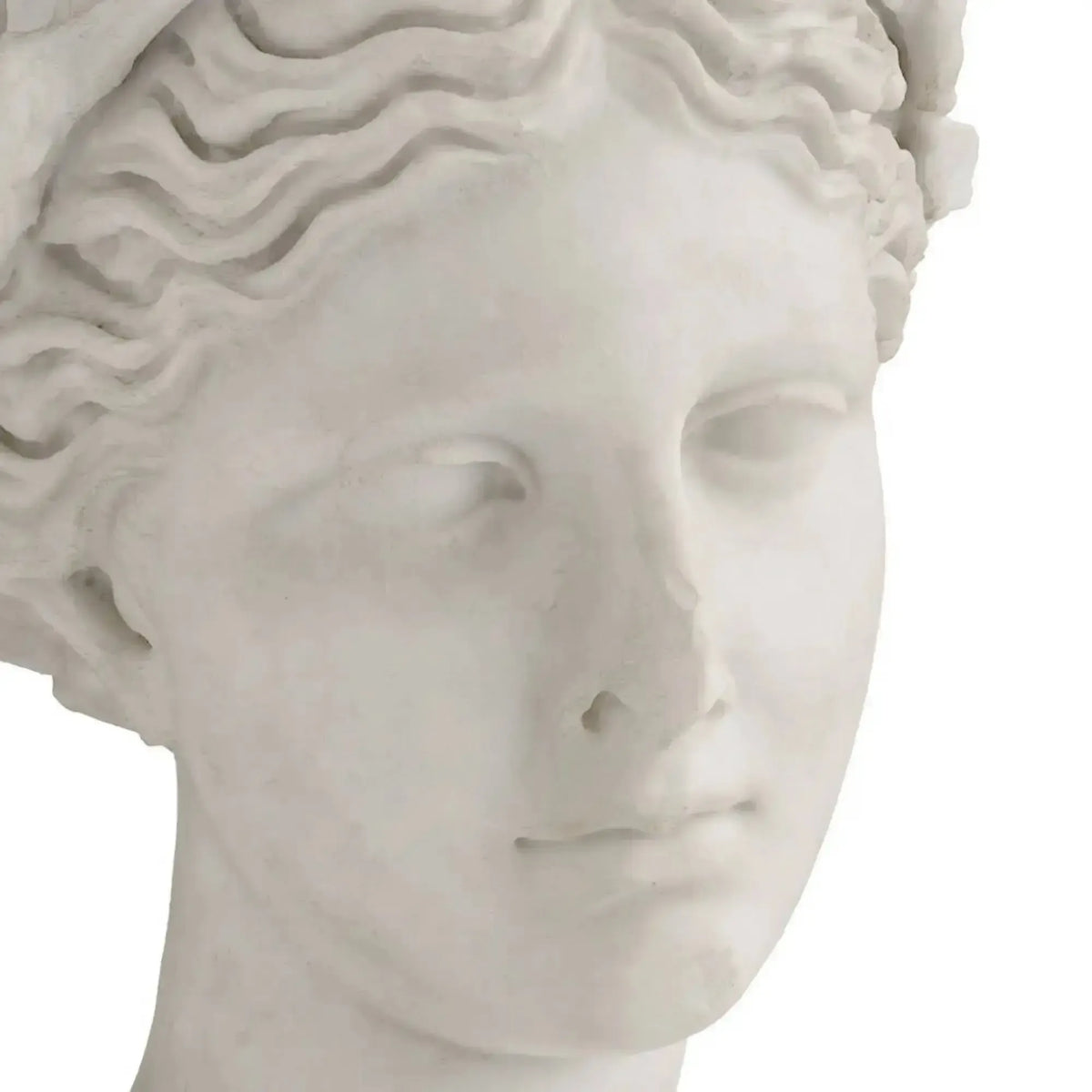 Tête de la muse Talia, mythologie grecque, marbre