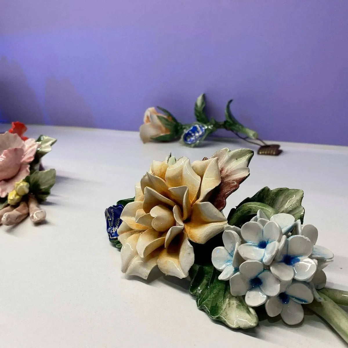 Capodimonte Porcelain Rose Stem