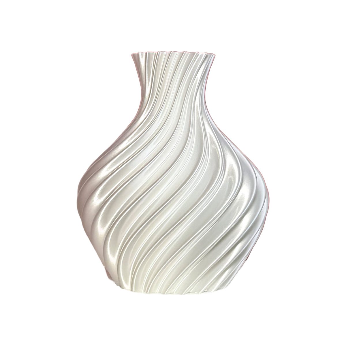 Bulbous white vase on light background