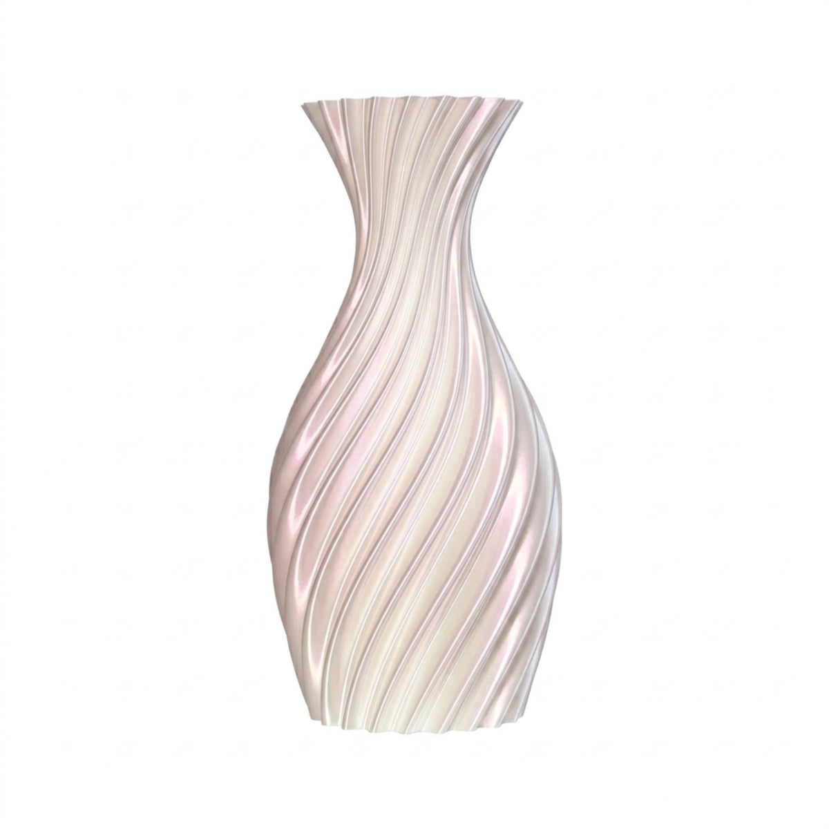Narrow white vase on light background