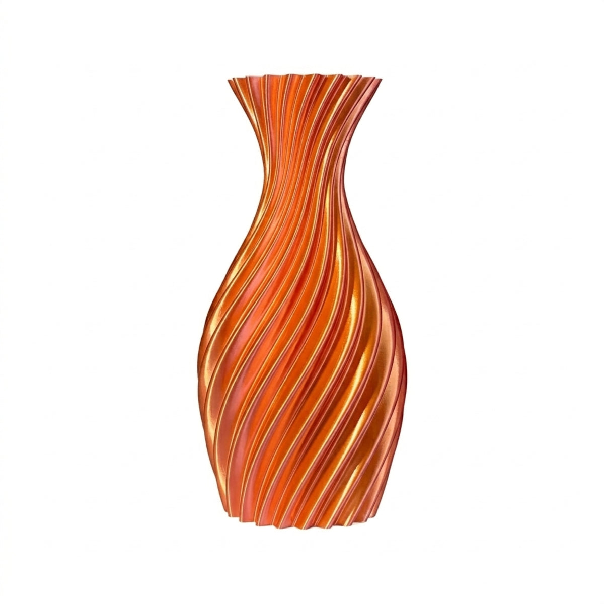 Narrow pink/orange vase on light background