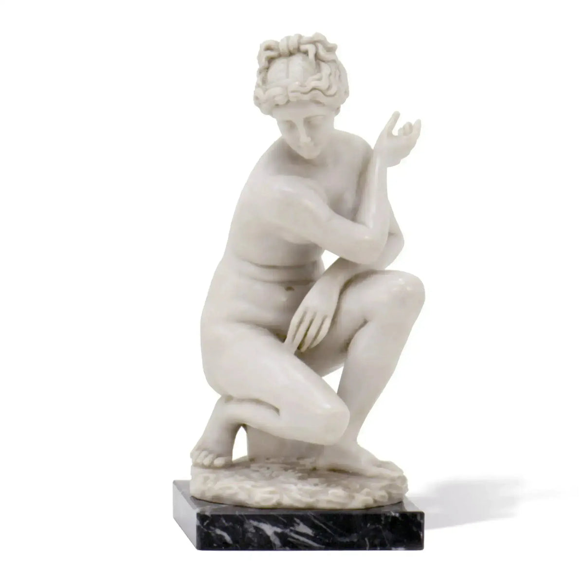 Marble sculpture depicting the crouching Venus from the Roman era.