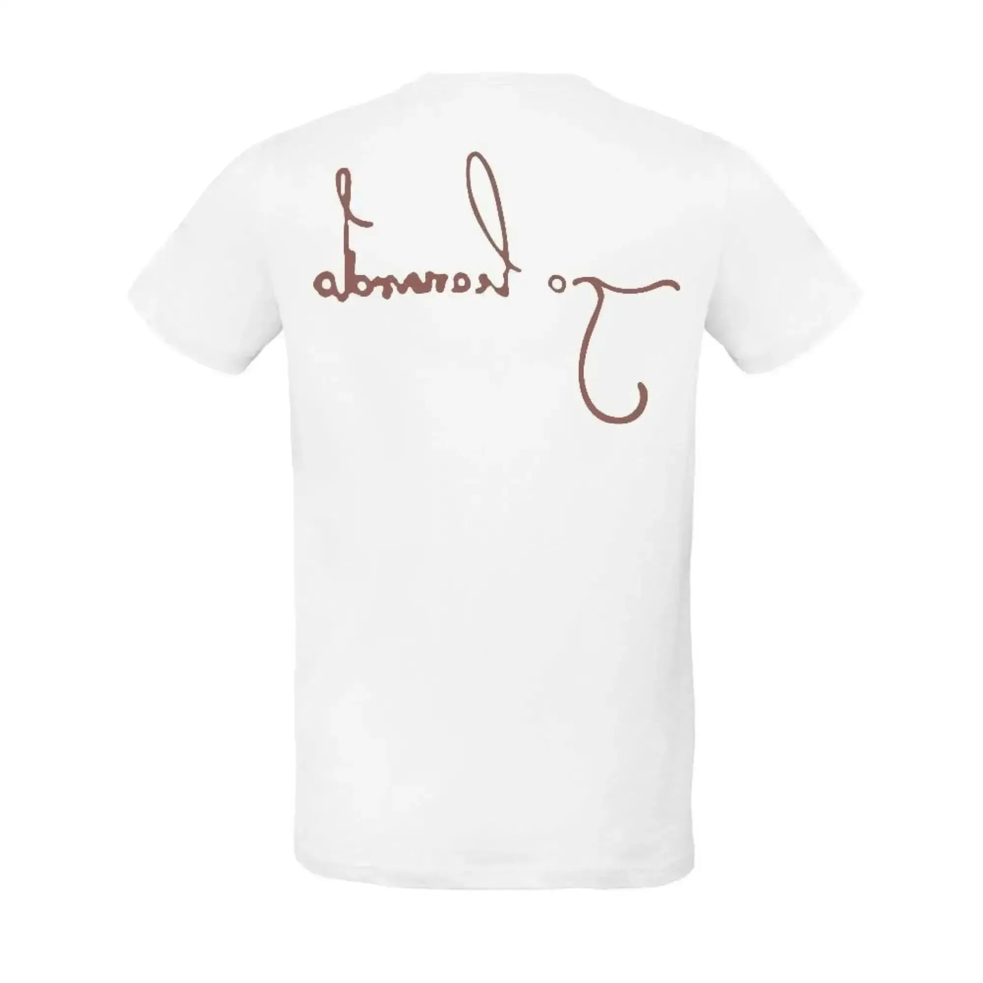 T-shirt enfant blanc avec imprimé Homme de Vitruve de Léonard de Vinci, vue arrière