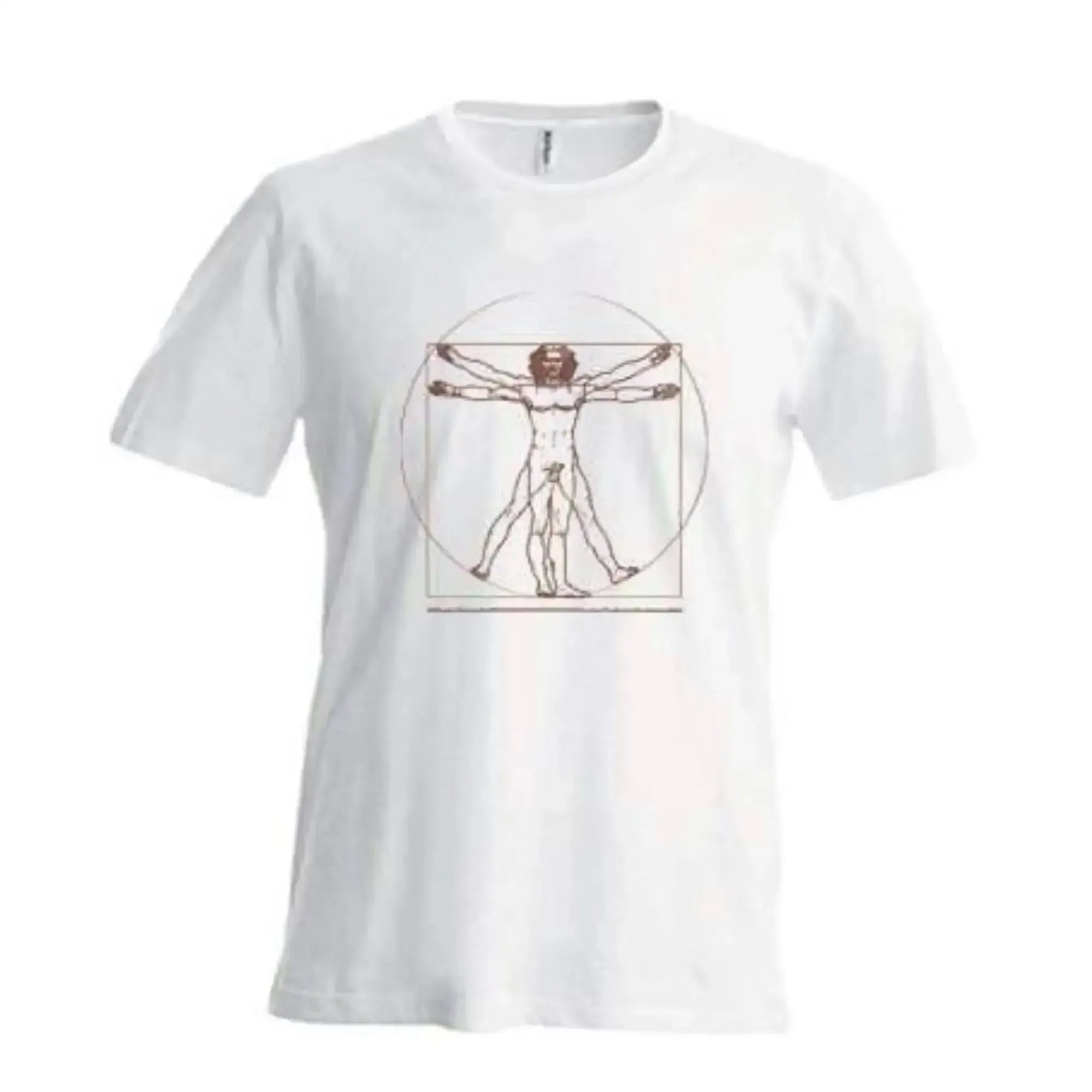 T-shirt enfant blanc avec imprimé Homme de Vitruve de Léonard de Vinci