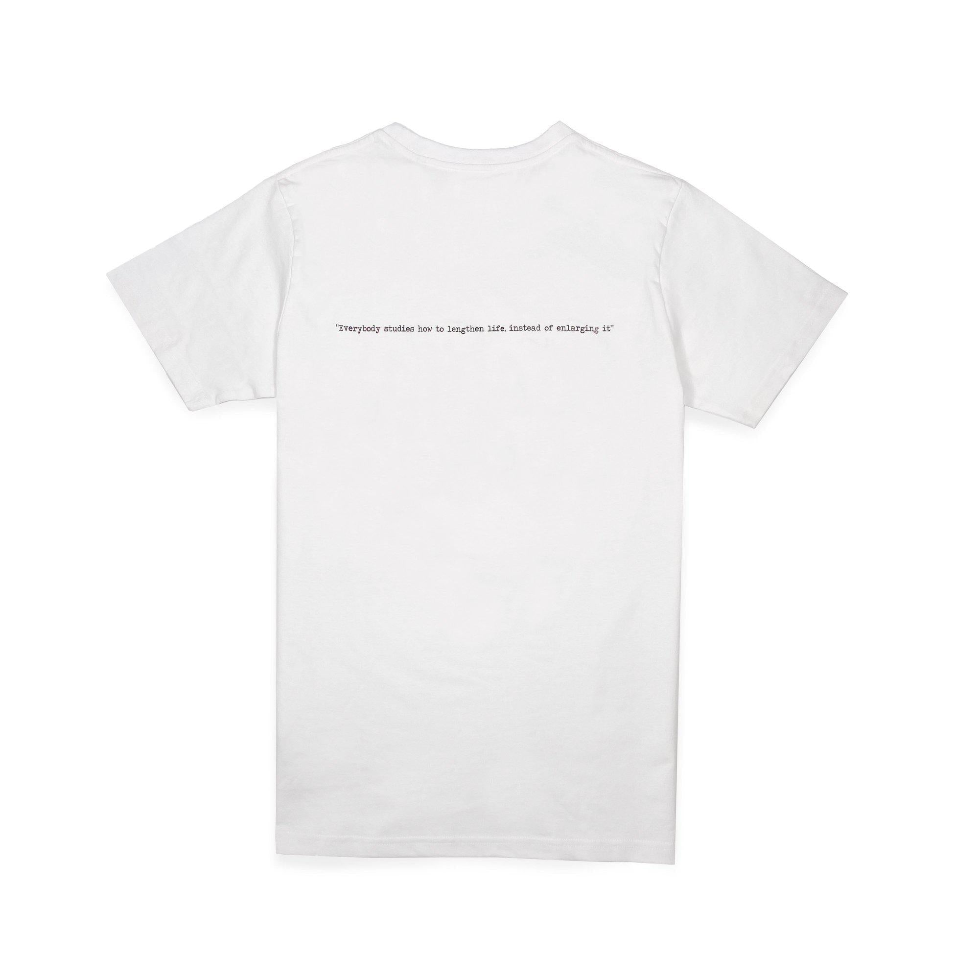 T-shirt uomo in cotone con frase di Luciano De Crescenzo, filosofia napoletana.