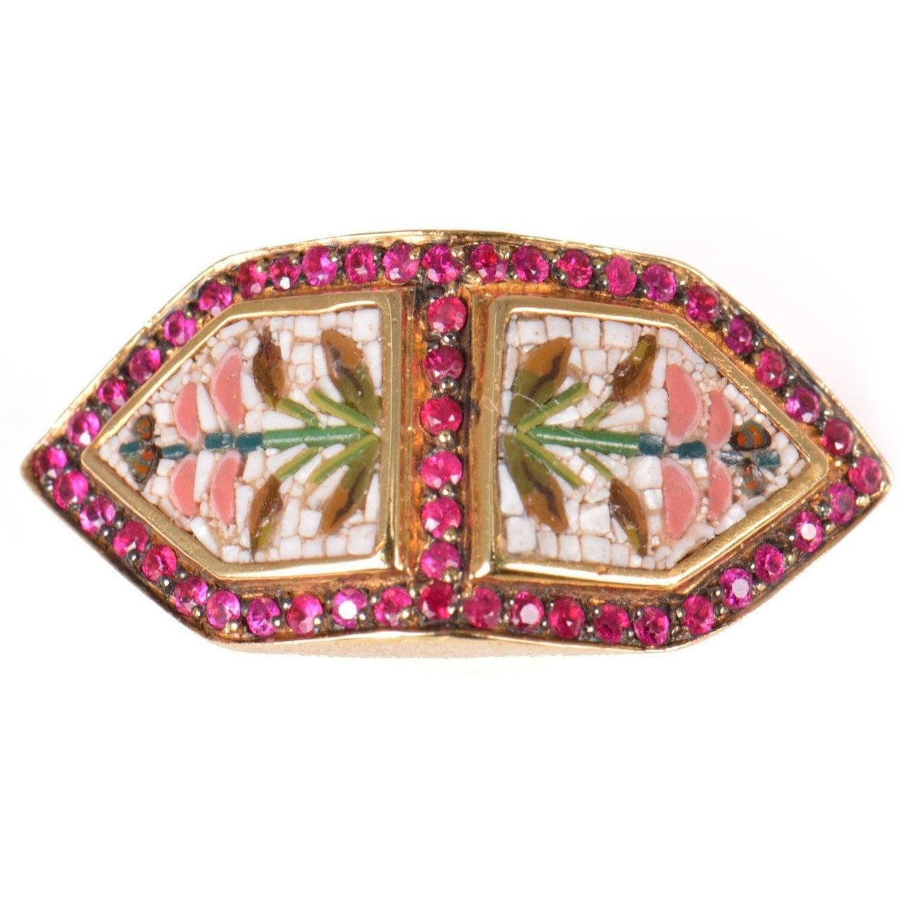 Hibiscus ring with Micromosaic