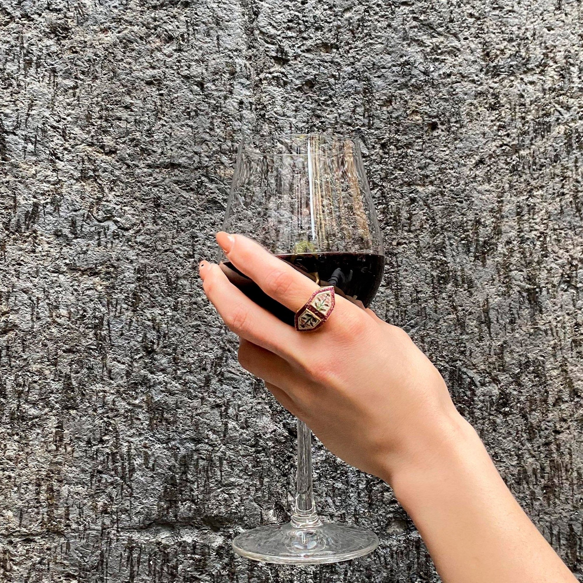 Hibiscus ring with Micromosaic