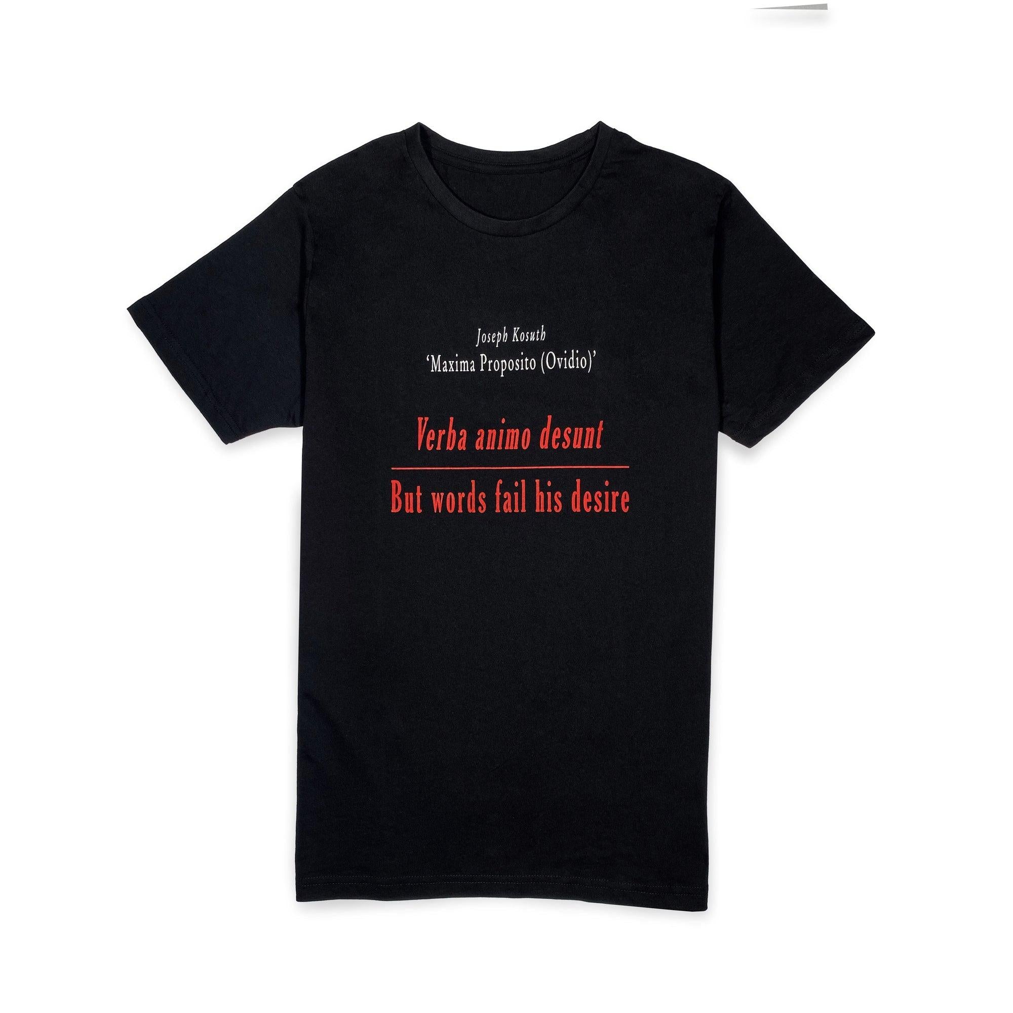 T-shirt uomo in cotone ispirata all’arte concettuale e alle citazioni di Ovidio e Joseph Kosuth.