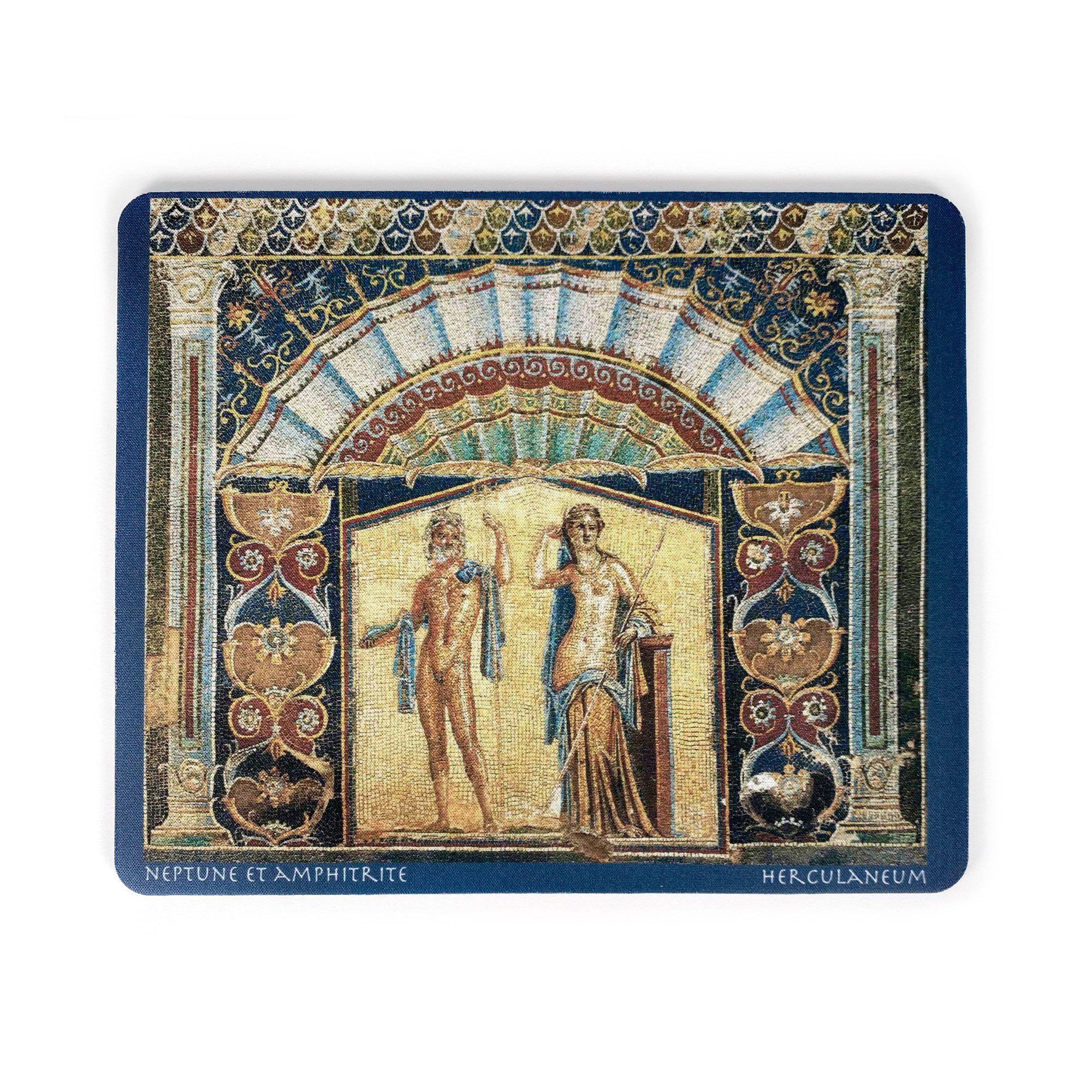 Mouse pad rettangolare con Mosaico di Nettuno – design marino storico