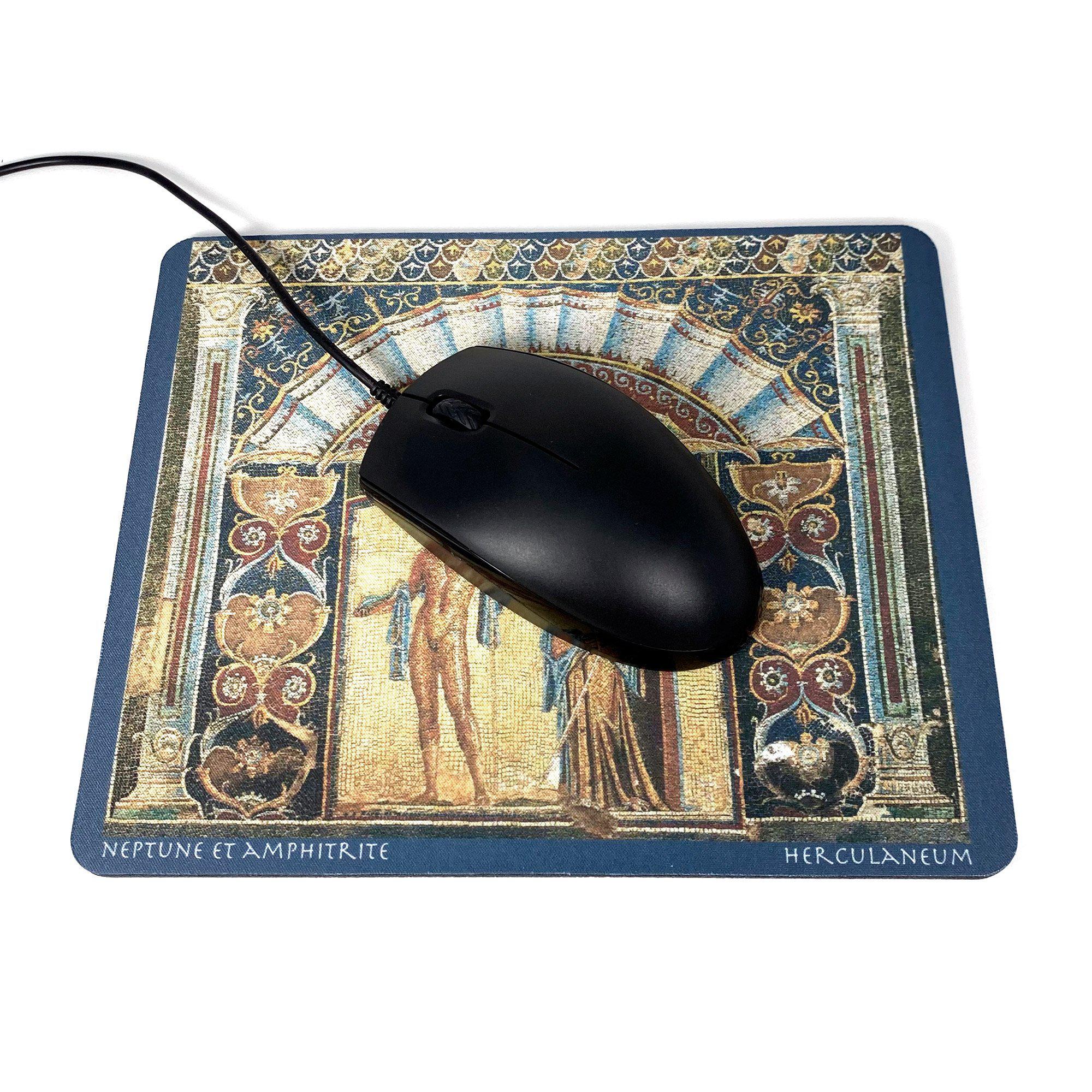 Mouse pad rettangolare con Mosaico di Nettuno e Anfitrite – tappetino in neoprene ispirato all’arte di Ercolano