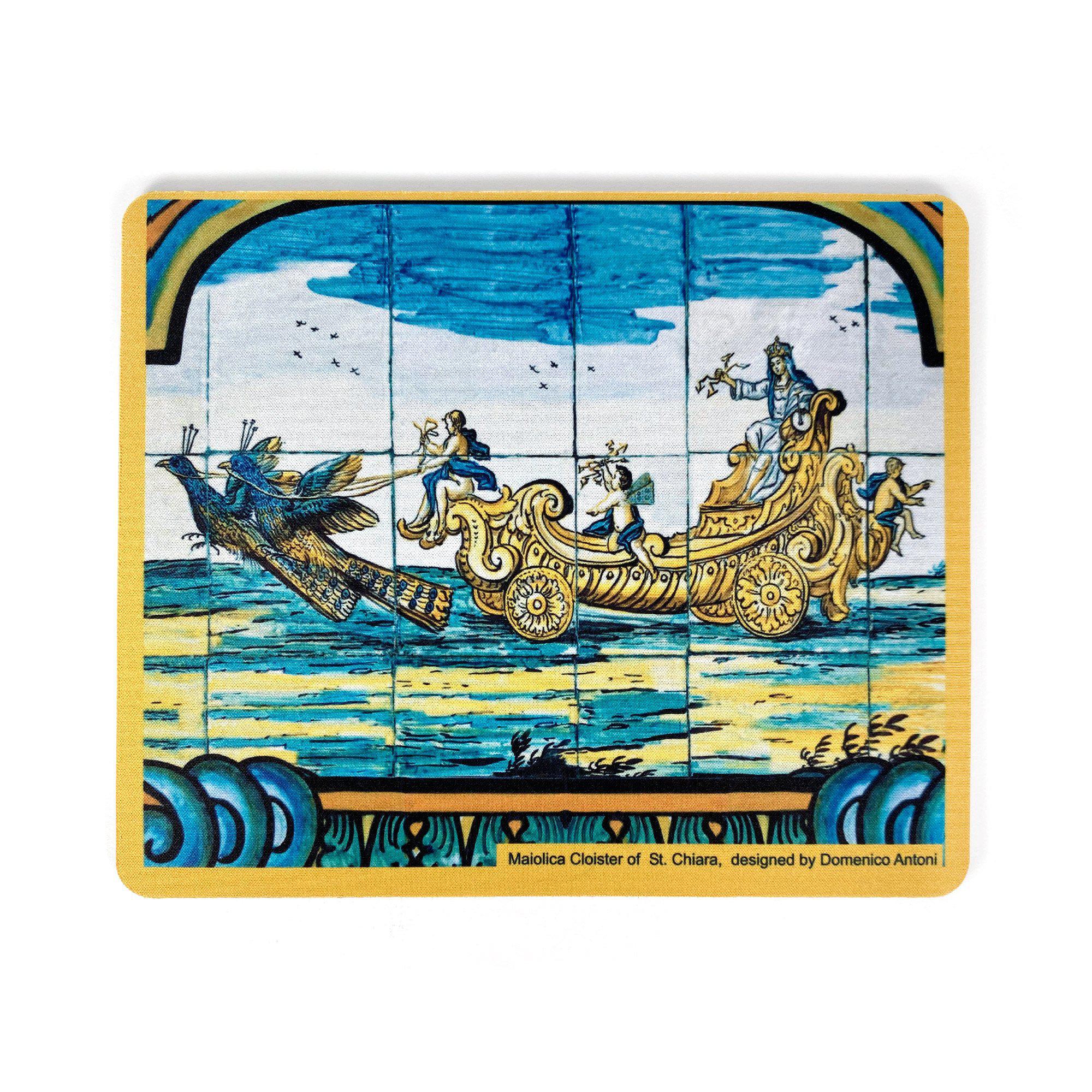 Mouse pad rettangolare Santa Chiara – design ispirato alle maioliche del Chiostro