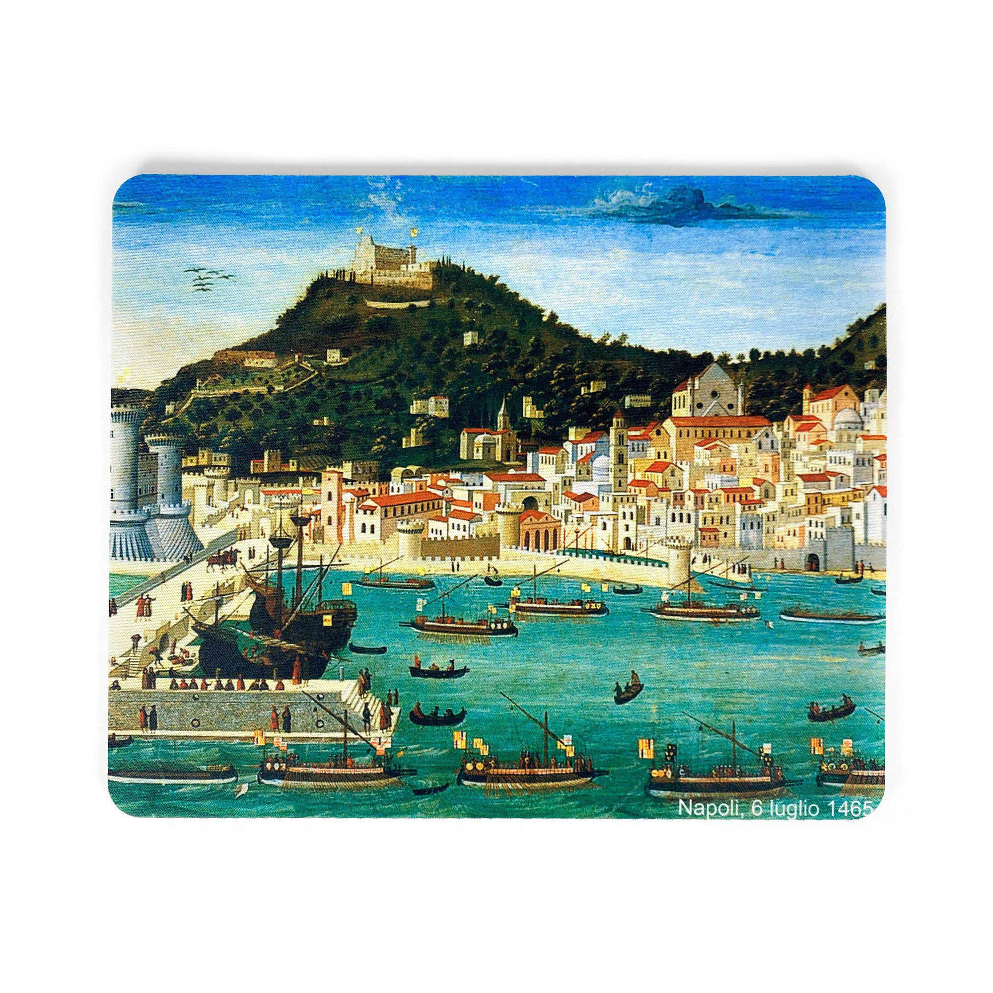 Mouse pad rettangolare Tavola Strozzi – panorama rinascimentale di Napoli
