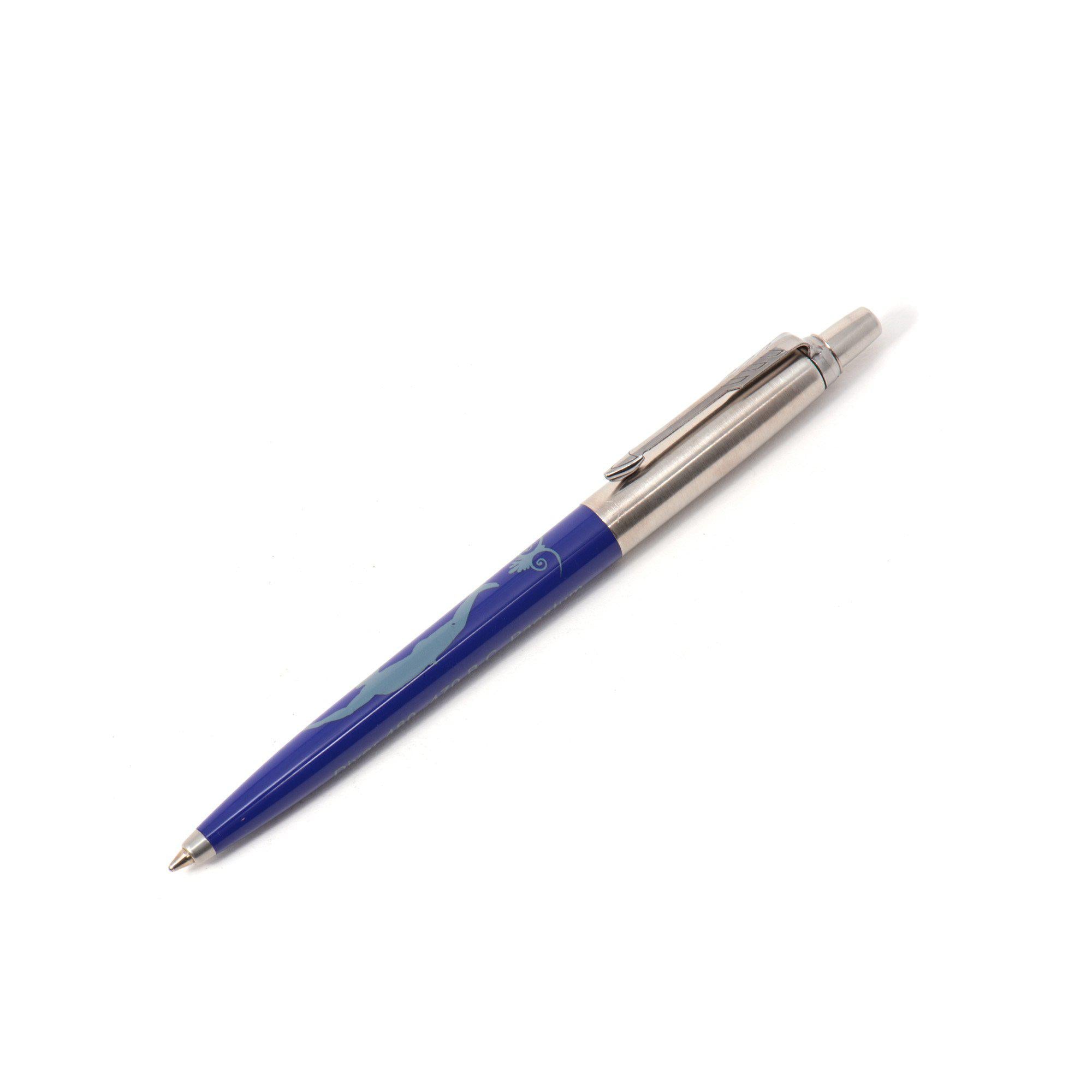 Penna Parker blu con stampa del Tuffatore – design ispirato all’arte greca classica


