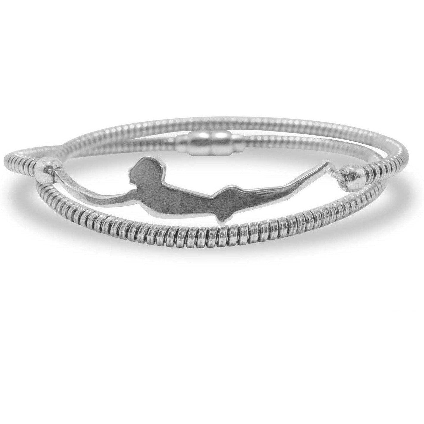 Tuffatore Paestum Bracciale con calamita doppio giro in Argento 925-Museum Shop Italy