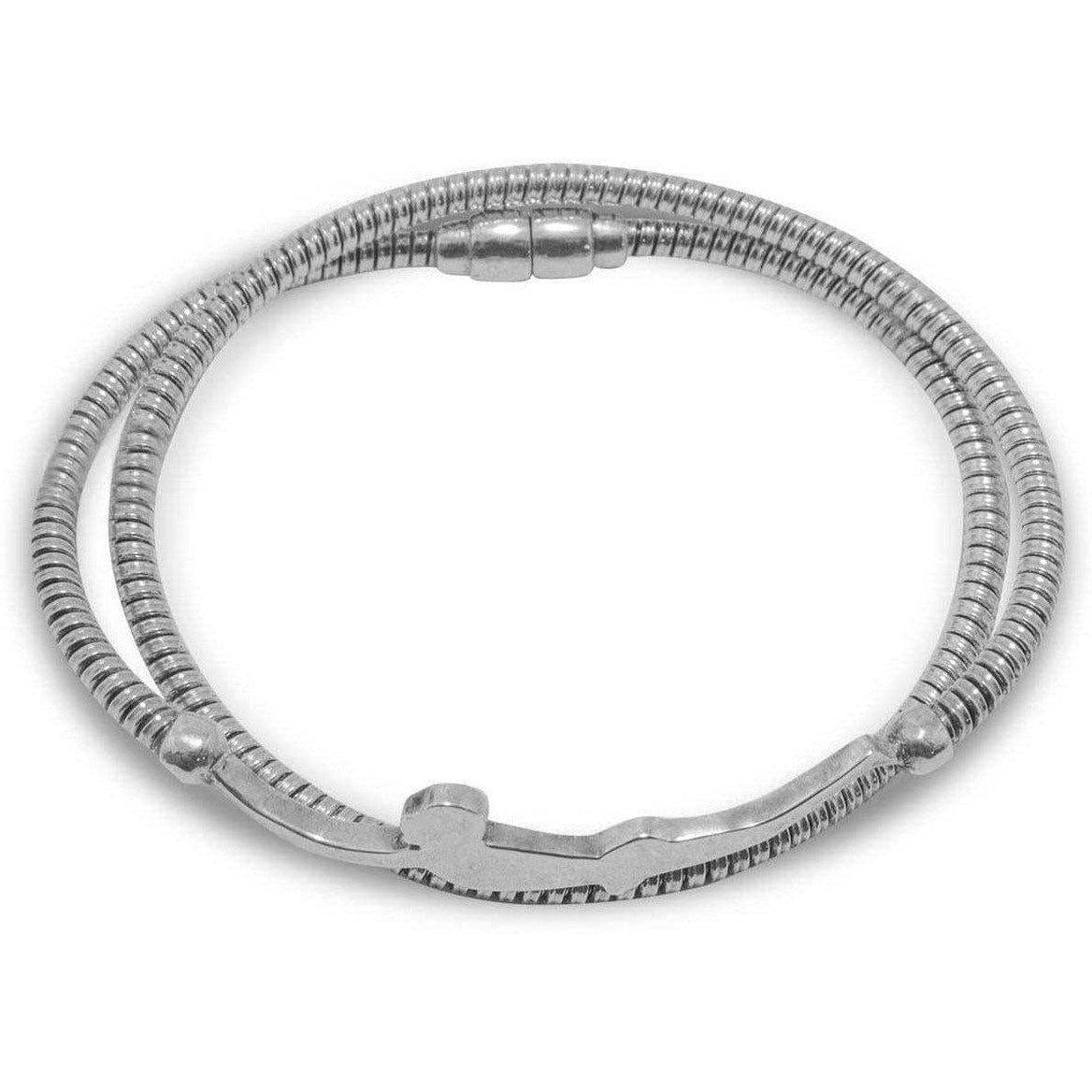 Tuffatore Paestum Bracciale con calamita doppio giro in Argento 925-Museum Shop Italy