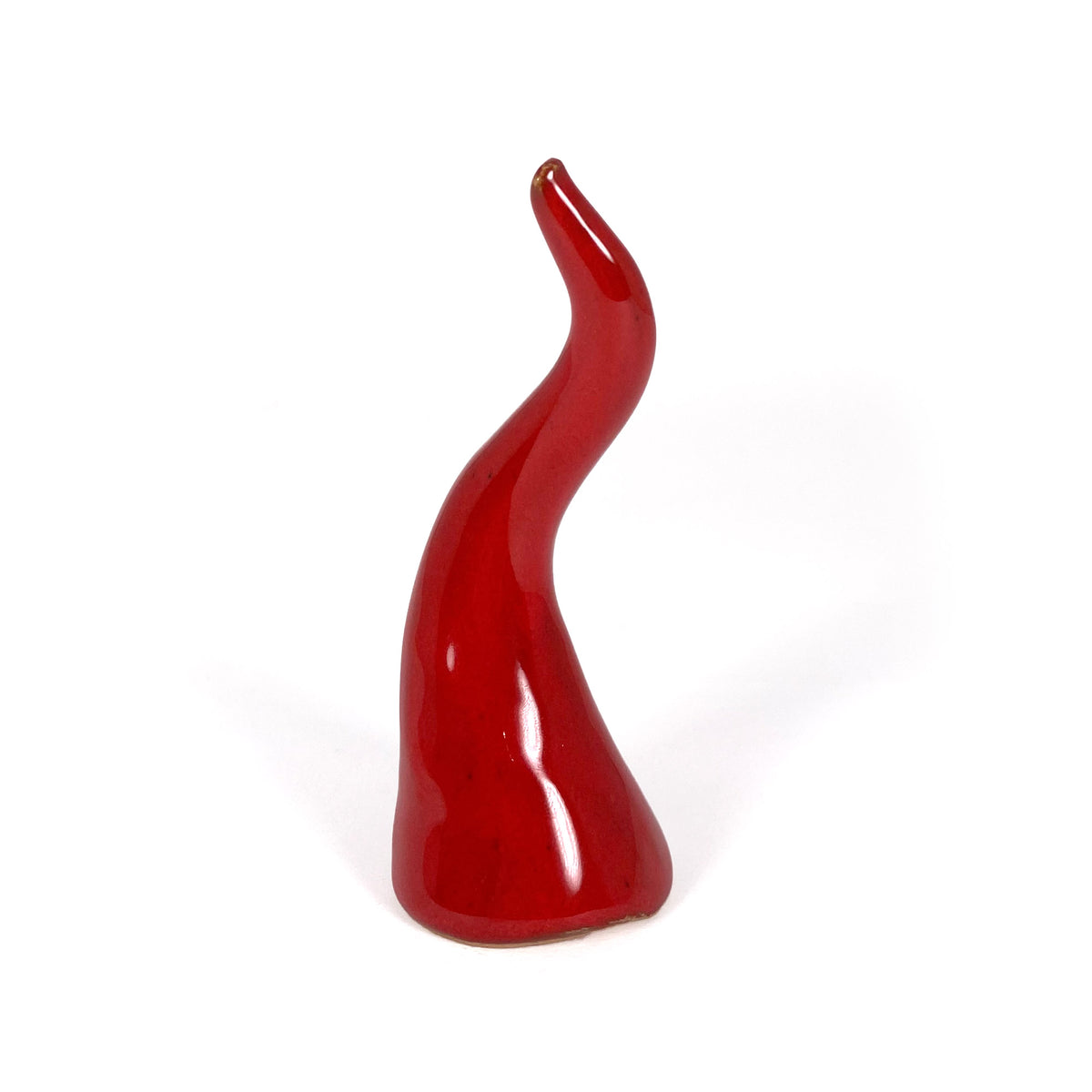 Grande corne de flamme en terre cuite