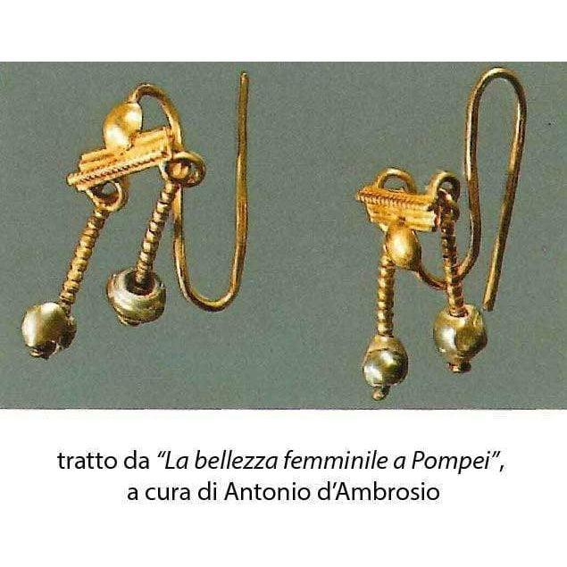 Pendientes Crotalia de Pompeya con tres colgantes
