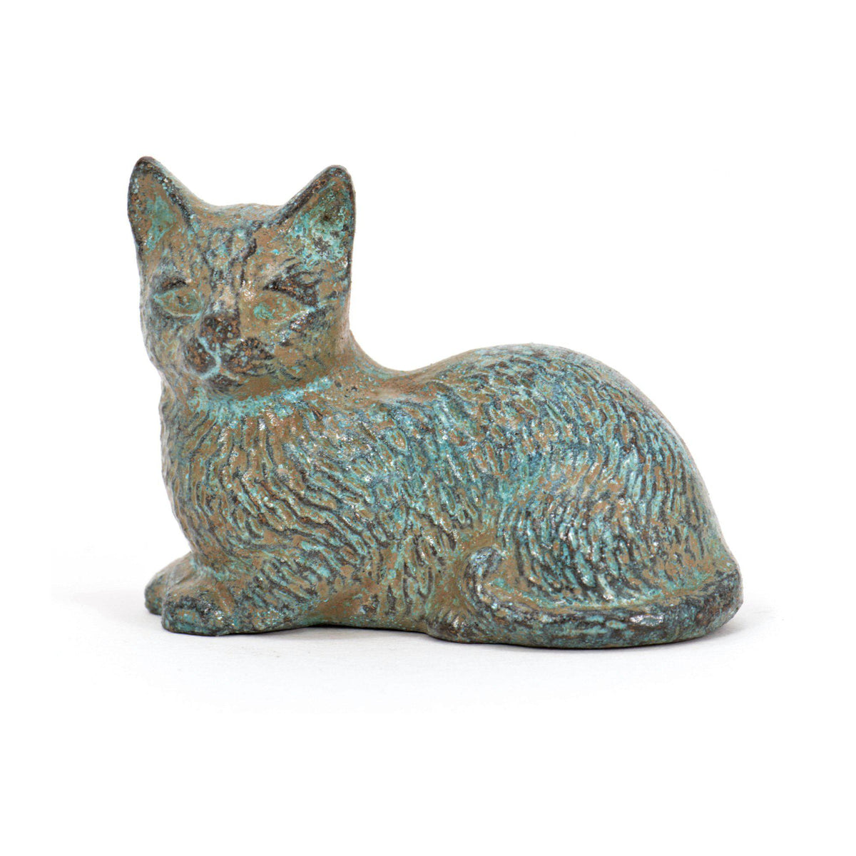Gato Agazapado (miniatura) - Estatuilla de Bronce