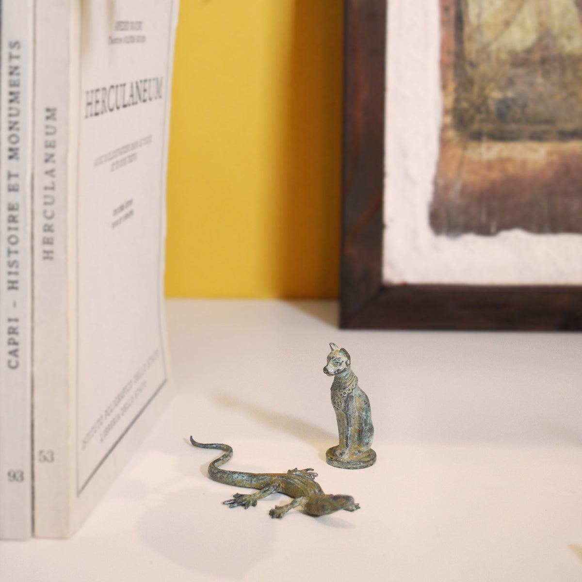 Gato Egipcio (miniatura) - Estatuilla de Bronce 3,5 cm
