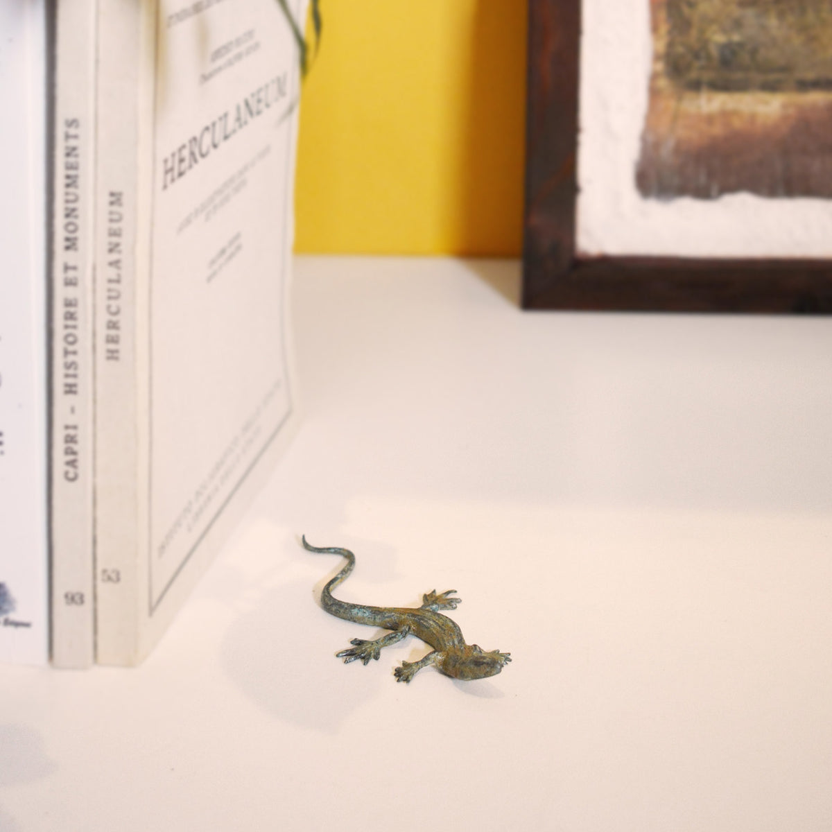 Lagarto de bronce - Figurita de la suerte