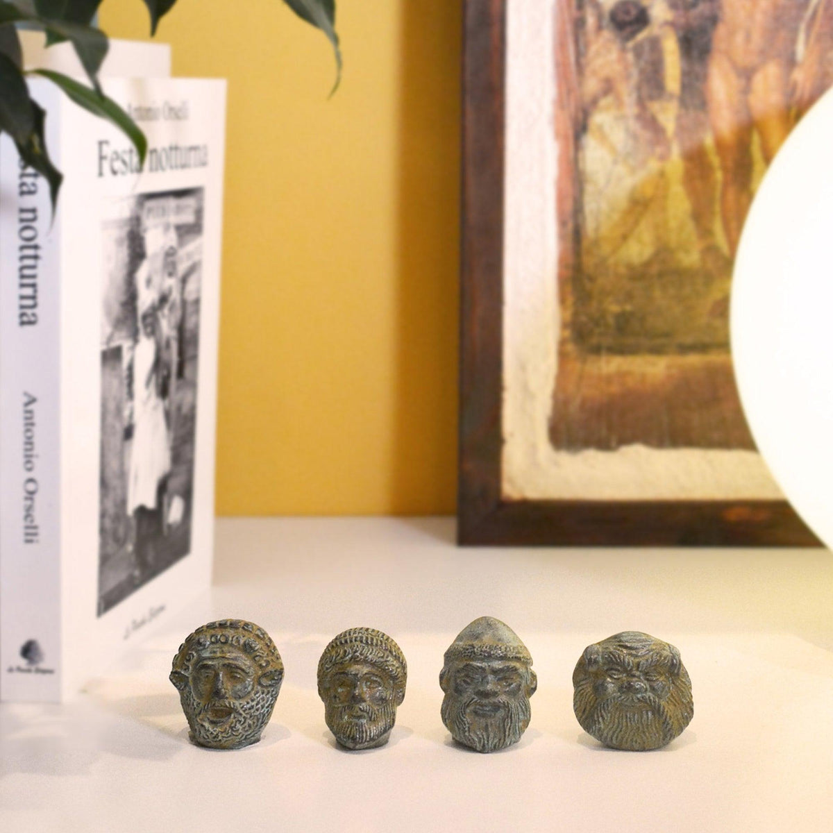 Mini Etruscan Mask - Bronze Figurine