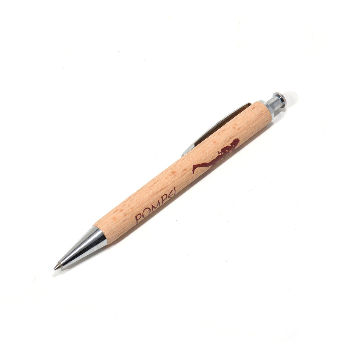 Wooden Parker pen with engraving of the Dancing Faun of Pompeii