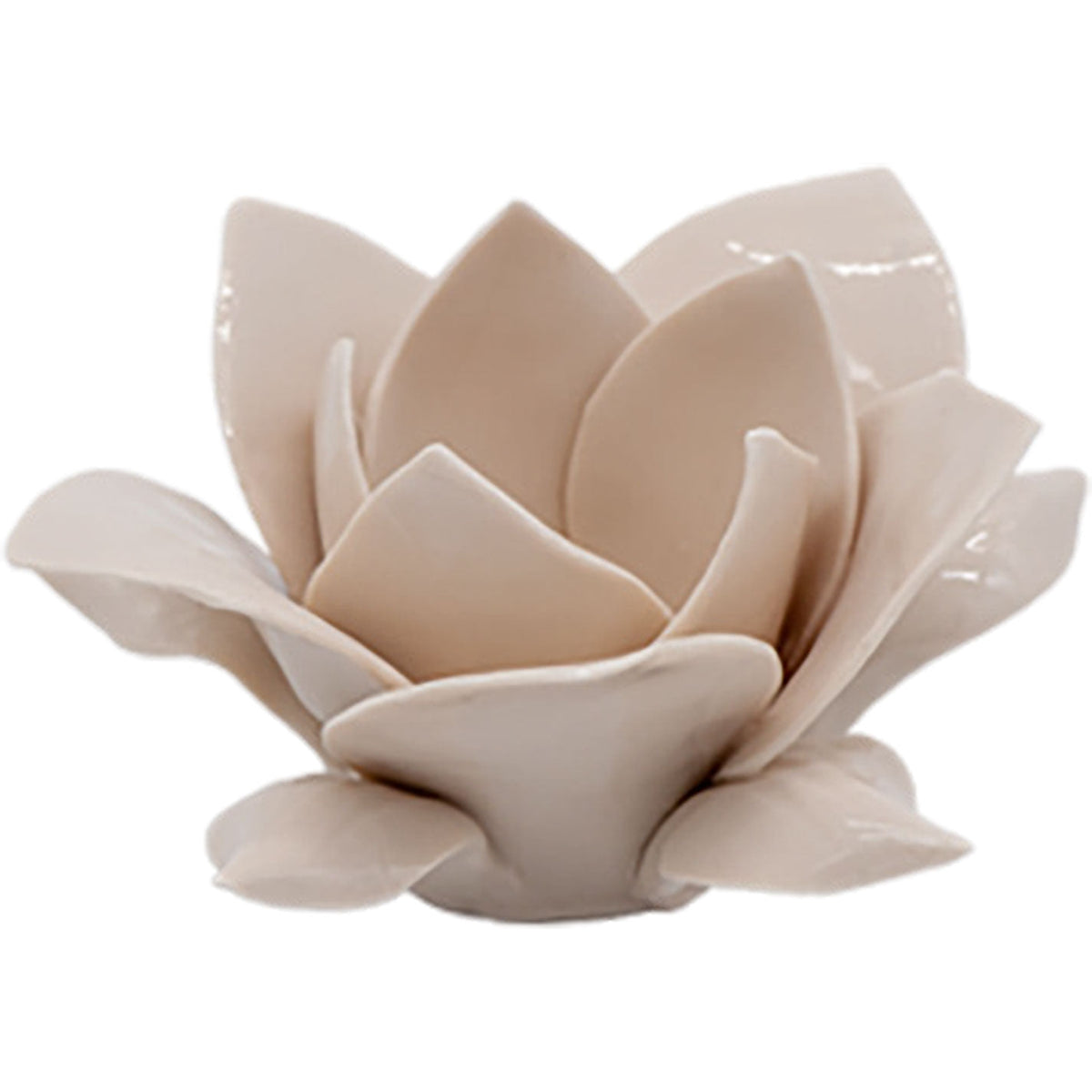 Bougeoir beige en porcelaine fine de Capodimonte couleur beige - Museum-Shop.it