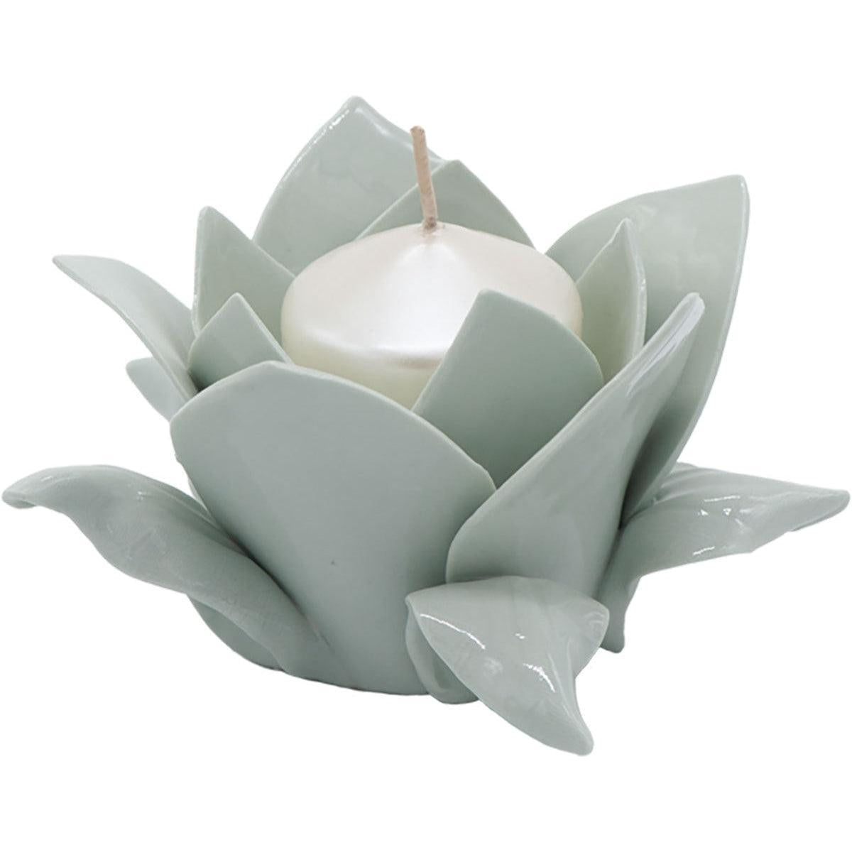 Bougeoir en porcelaine fine de Capodimonte couleur grise - Museum-Shop.it