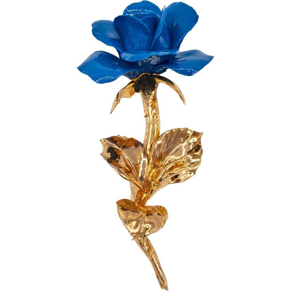 Rose blue gold stem-Museum Shop Italy