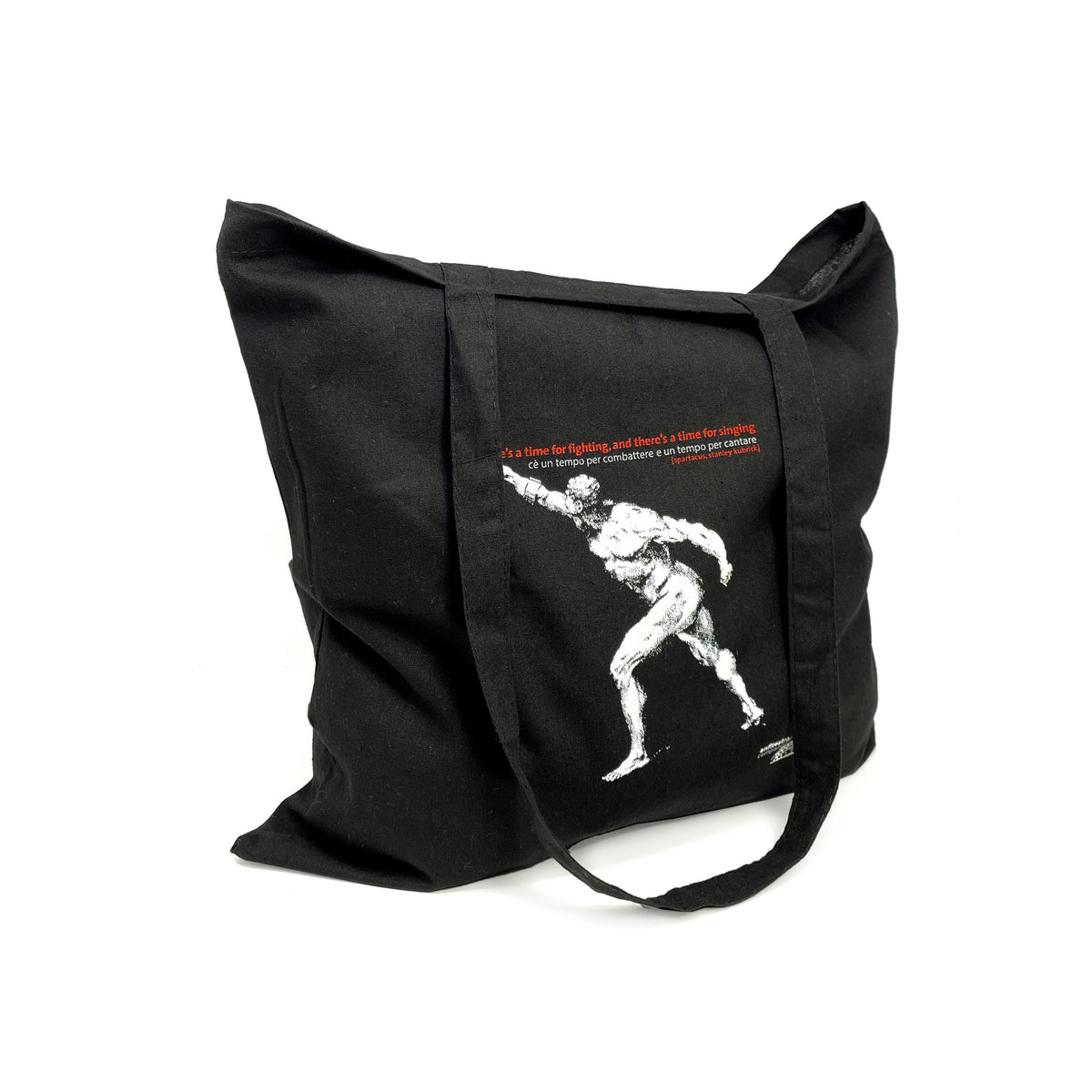 Spartacus-inspired design on black bag