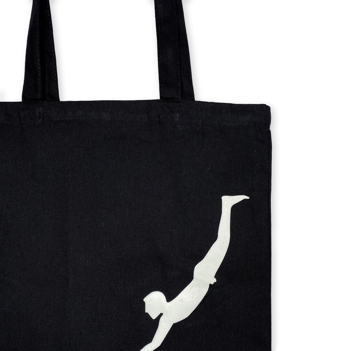 Shopper-Tasche "Taucher von Paestum" aus schwarzer Baumwolle