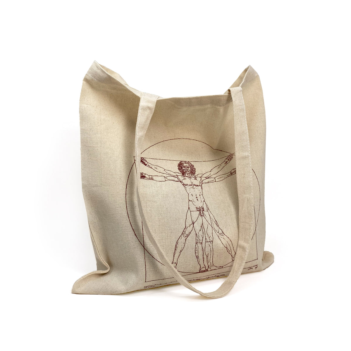 Herren Shopper-Tasche Vitruvianischer Mensch Leonardo Da Vinci aus Naturbaumwolle
