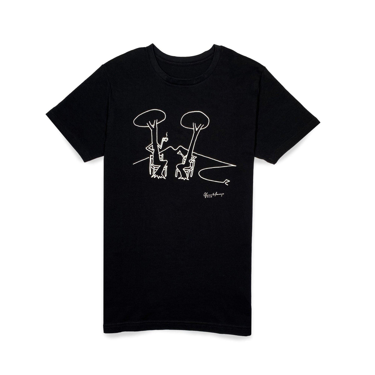 Men's cotton T-shirt with a quote from Luciano De Crescenzo, Neapolitan philosophy.