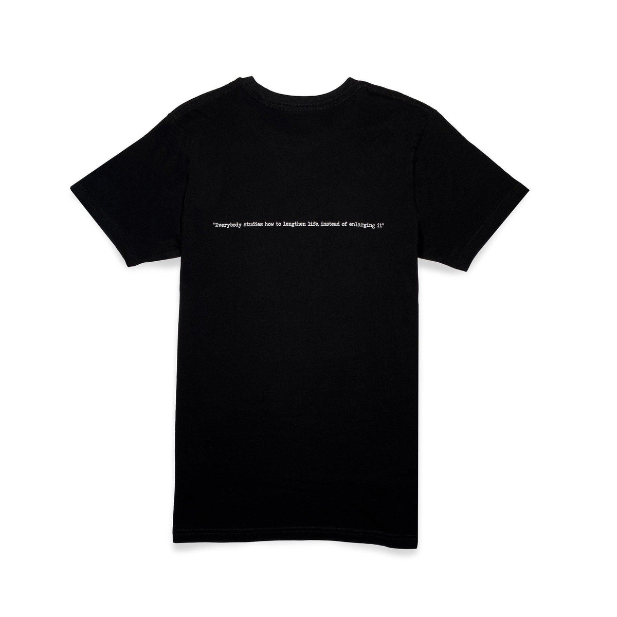 Men's cotton T-shirt with a quote from Luciano De Crescenzo, Neapolitan philosophy.