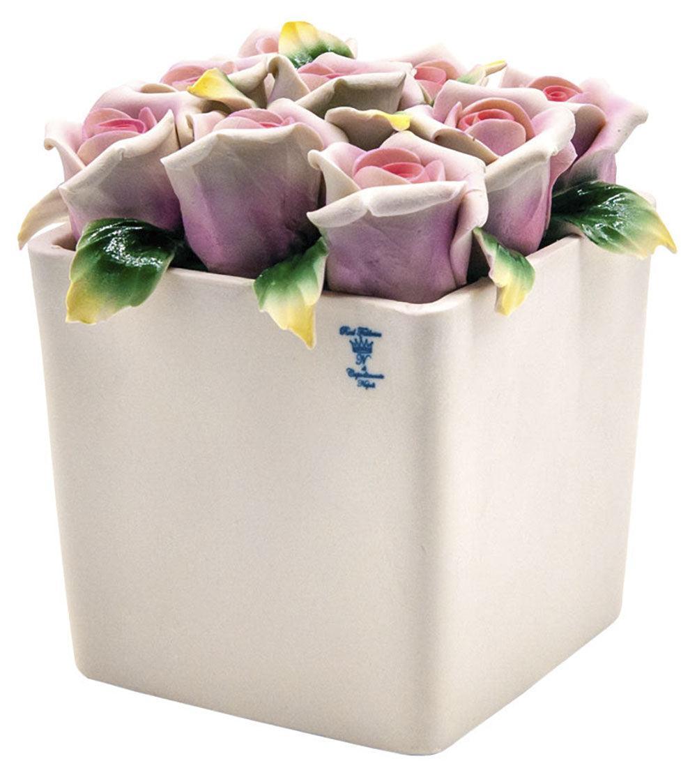 Vase mit Rosen aus feinem Capodimonte-Porzellan - Museumsshop Italien